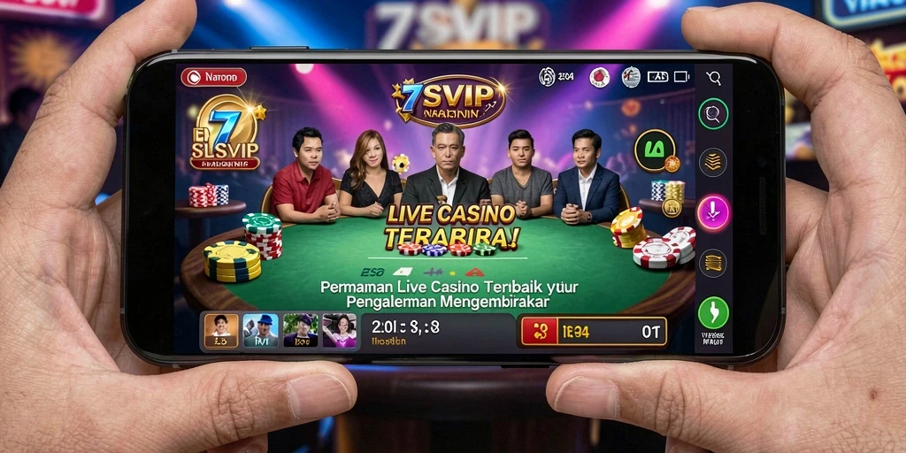 Tampilan utama gameplay 7SVIP dengan dealer langsung dan interaksi pemain.