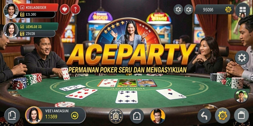 Tampilan menarik dan seru dari Gameplay Poker di ACEPARTY.