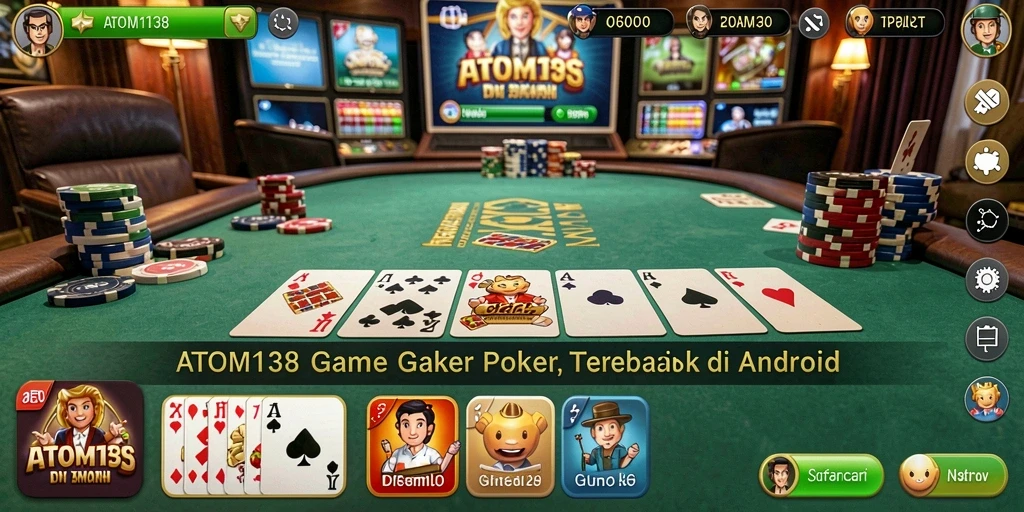 Tampilan interaktif gameplay Poker yang mendebarkan.