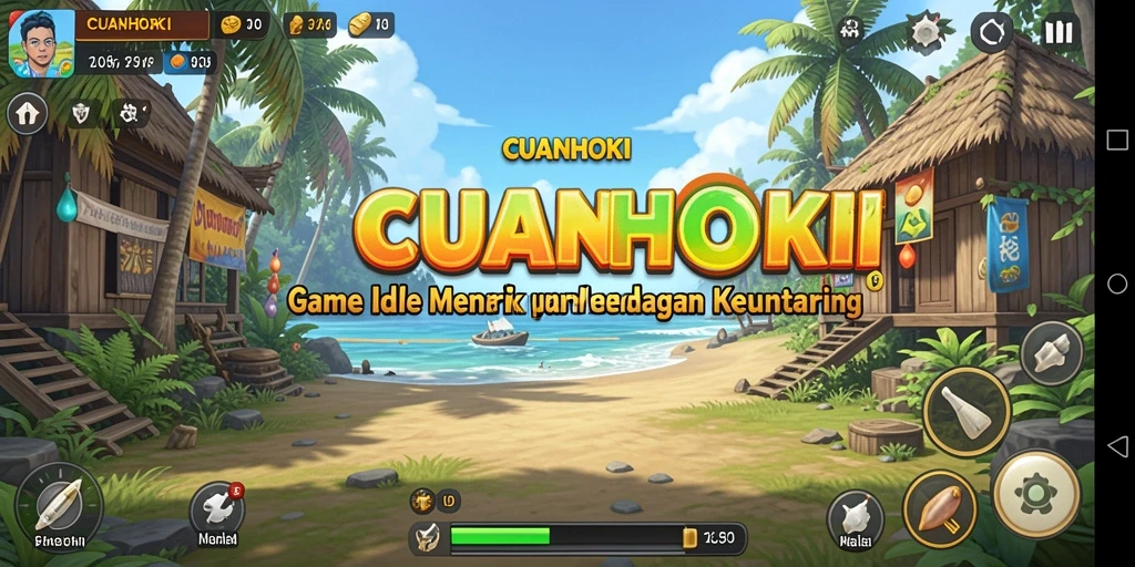 Tampilan gameplay CUANHOKI yang menarik menunjukkan mekanisme Idle yang menyenangkan.