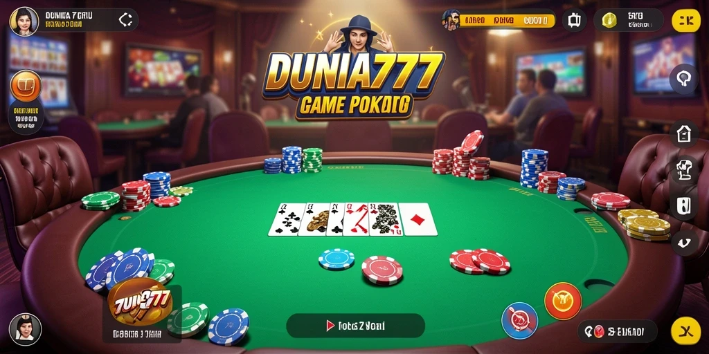 Tampilan gameplay menarik dari DUNIA777 dalam permainan poker.