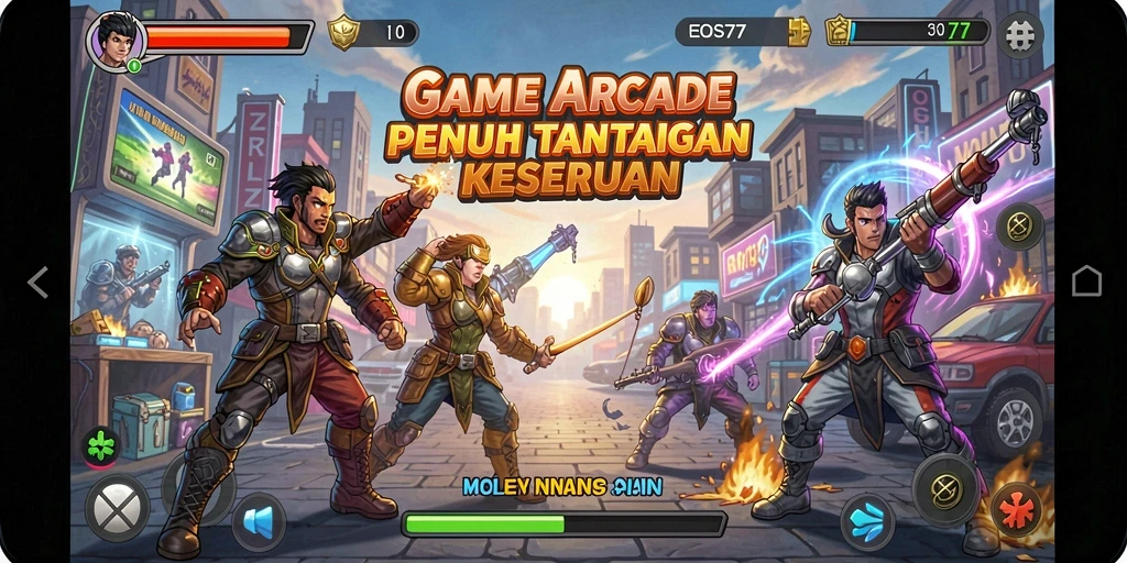 Tangkapan layar gameplay EOS77 yang penuh aksi dan seru.