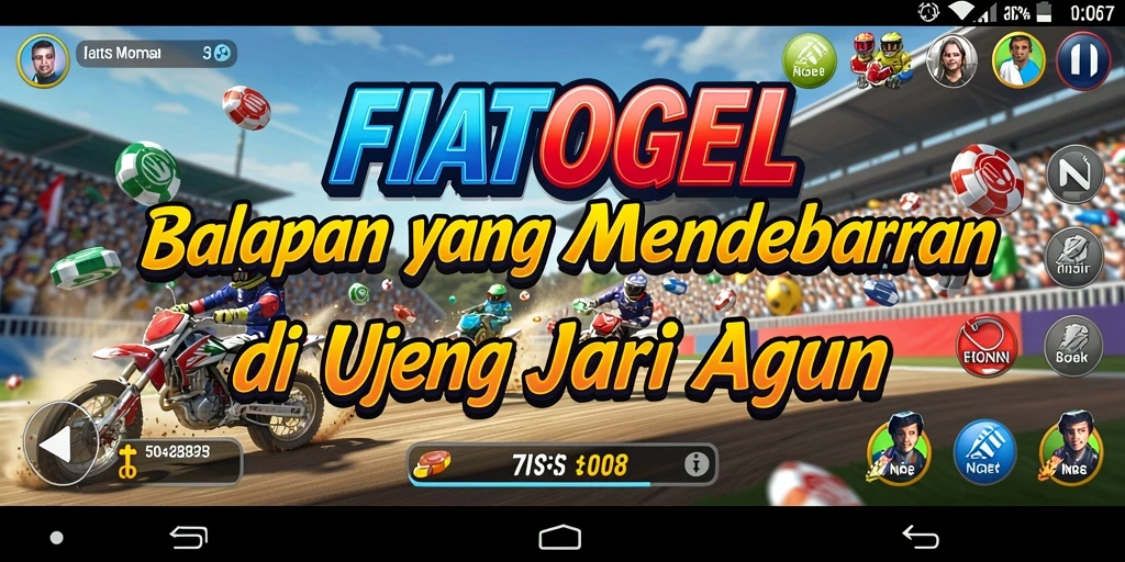 Tampilan gameplay balapan seru di FIATOGEL dengan mobil kencang.