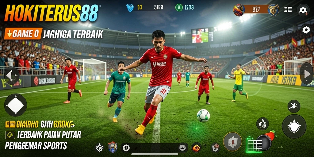 Screenshot utama HOKITERUS88 menunjukkan pemain bersaing dalam pertandingan olahraga.
