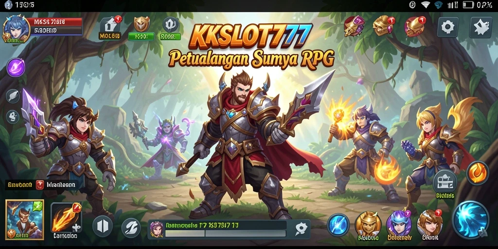 Tangkapan layar gameplay KKSLOT777 memperlihatkan pertarungan epik dan eksplorasi dunia RPG.