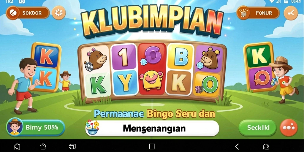 Screenshot gameplay KLUBIMPIAN yang menunjukkan suasana permainan Bingo.