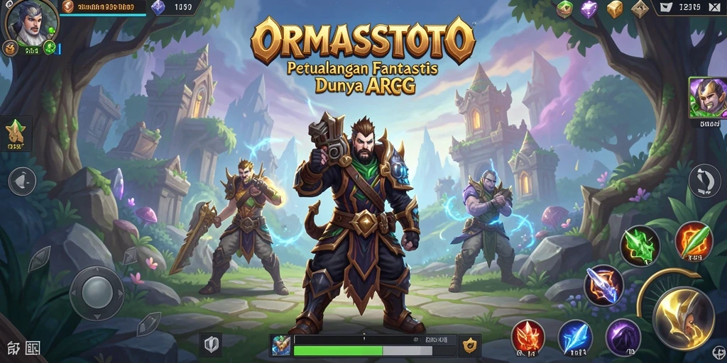 Tangkapan layar gameplay ORMASSTOTO yang menampilkan aksi petualangan ARPG.
