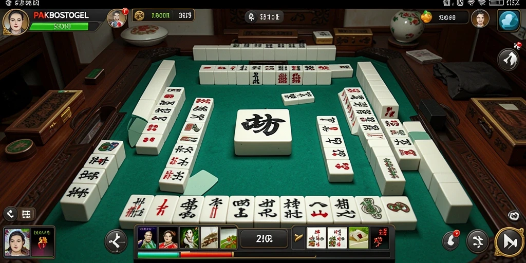 Screenshot PAKBOSTOGEL menampilkan gameplay Mahjong yang menarik dan penuh warna.