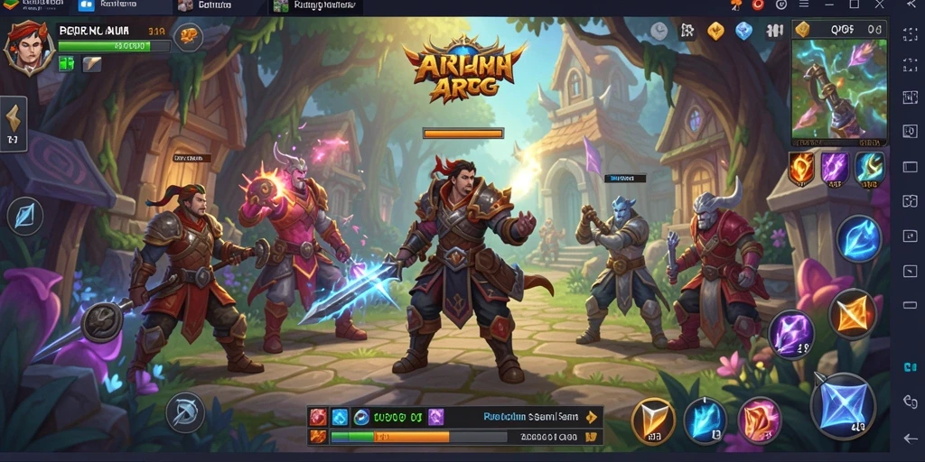 Tampilan dinamis gameplay QQRP dengan pertarungan ARPG yang seru.
