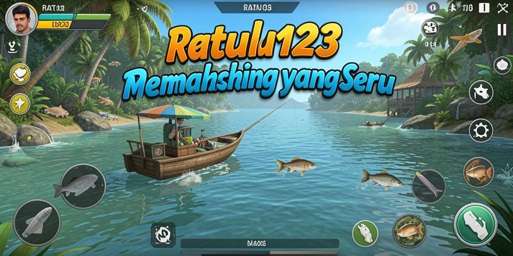 Tangkapan layar gameplay yang menunjukkan pengalaman memancing yang seru.