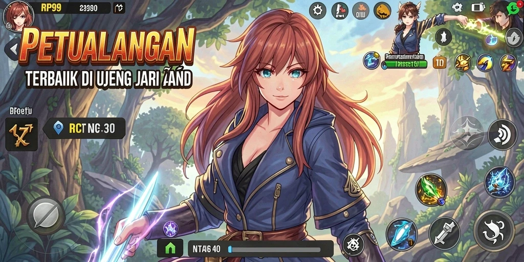 Gameplay memukau dengan karakter anime yang menarik.