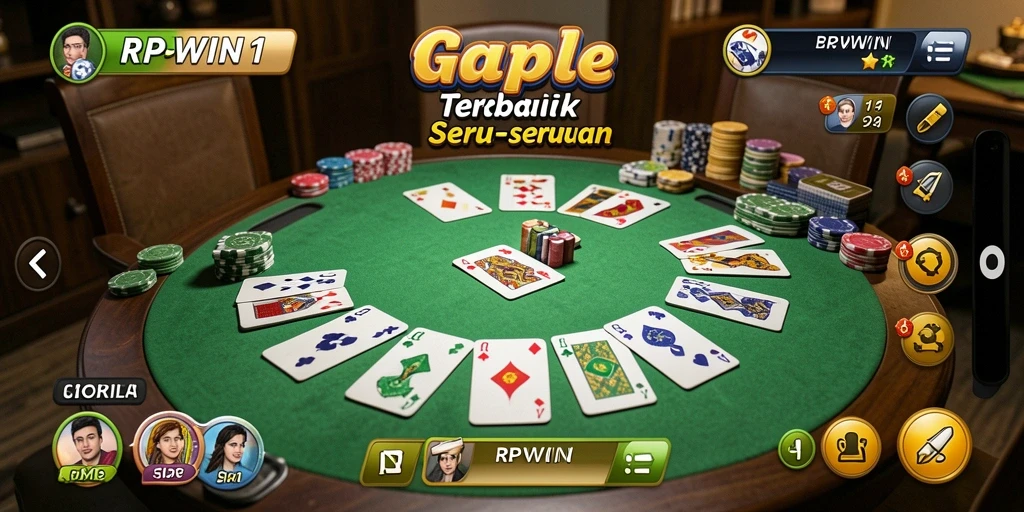 Tampilan gameplay RPWIN1 yang seru saat bermain Gaple.