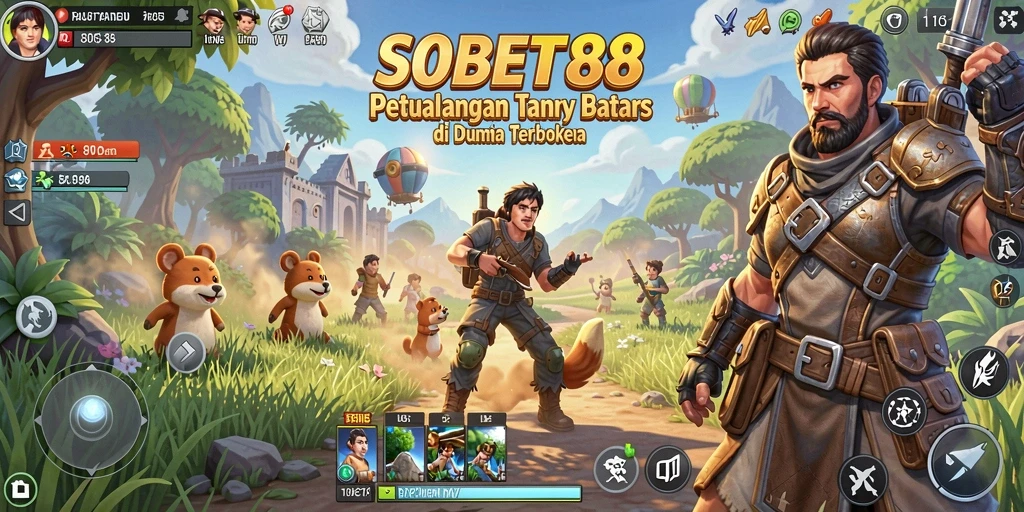Tangkapan layar yang menampilkan eksplorasi dunia terbuka SOBET88.