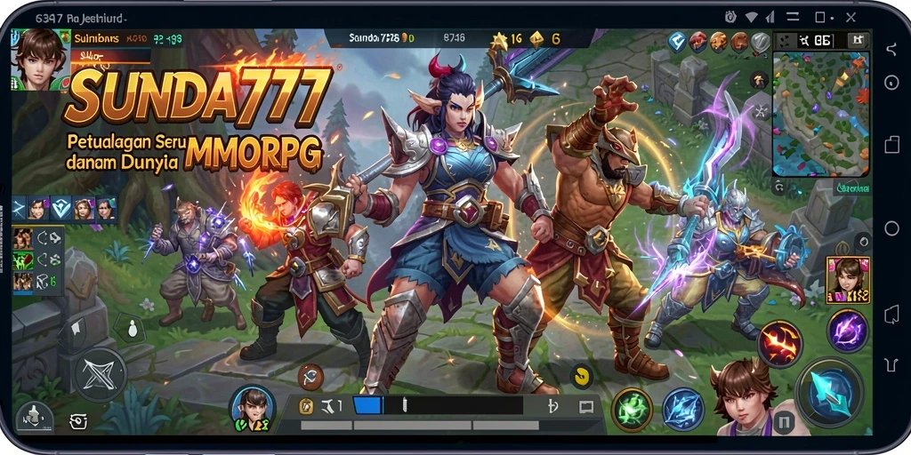 Tangkapan layar SUNDA777 menampilkan pertarungan epik dalam dunia MMORPG.