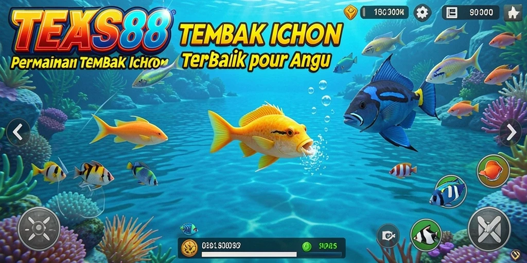 Screenshot utama TEXAS88 menampilkan momen seru saat membidik ikan.