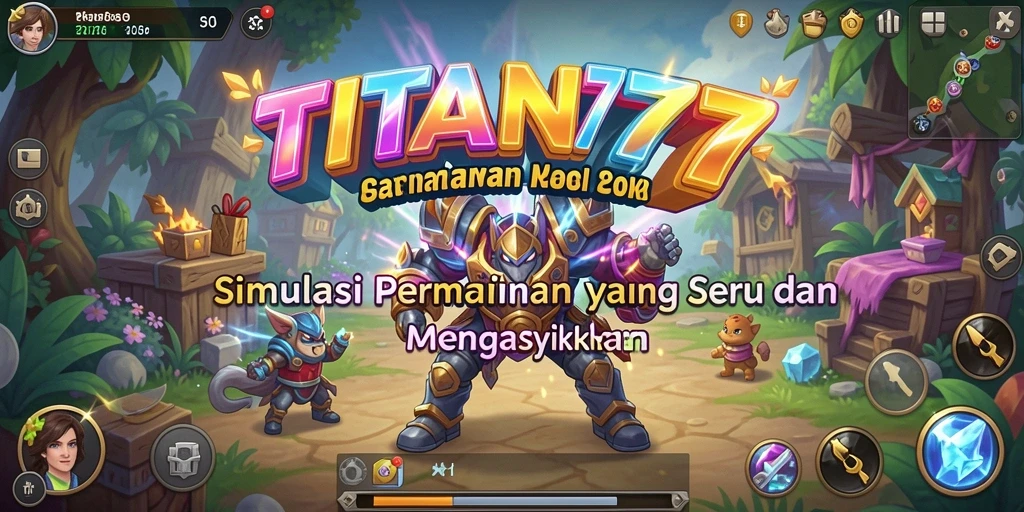 Tampilan gameplay menarik di dalam TITAN777 menunjukkan simulasi mendalam.