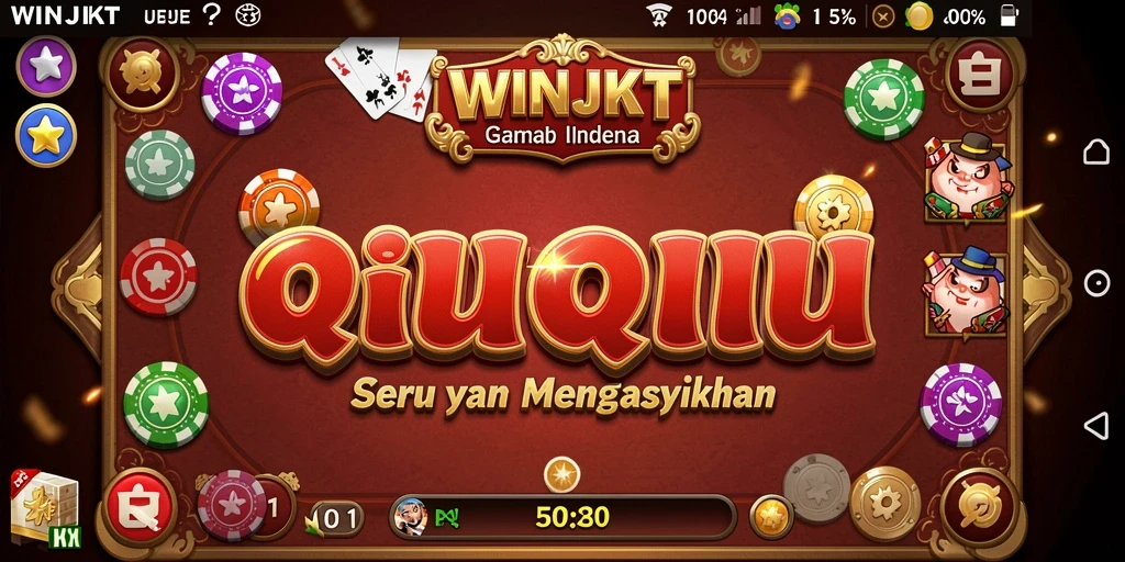 Tampilan gameplay seru dalam permainan QiuQiu WINJKT.