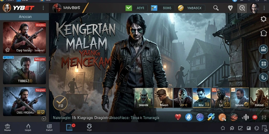 Tangkapan layar gameplay menampilkan suasana menyeramkan dan grafis tajam dari YYBET.